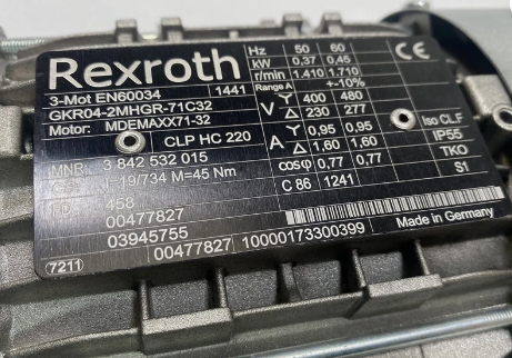 Rexroth 3842532015 Gear Motor GKR04-2MHGR-71C32